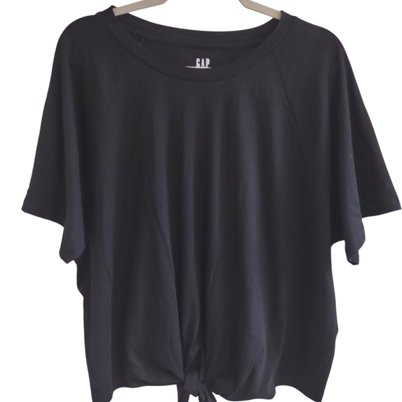 GAP Tops - GAP Black Tie-Front T-Shirt